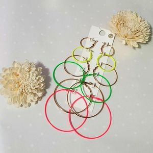 F21 Gold/Multi-Colored Hoops